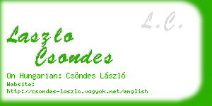 laszlo csondes business card