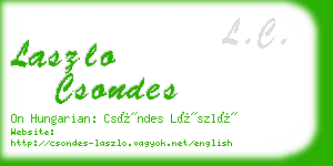 laszlo csondes business card